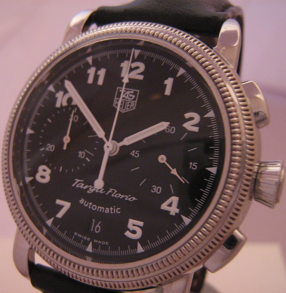 Tag Heuer Targa Florio, Black Dial With Leather Strap