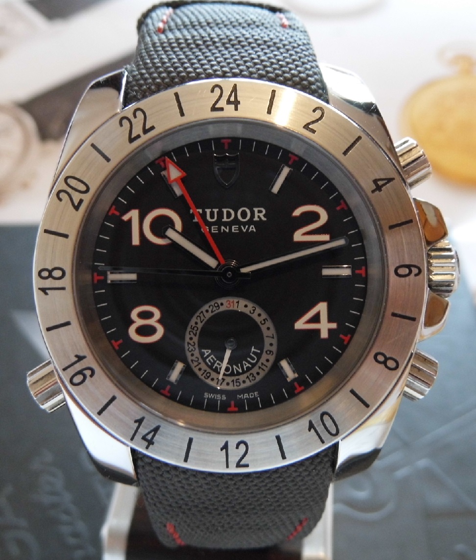 Tudor Aeronaut GMT Black Dial Black Nylon leather Strap