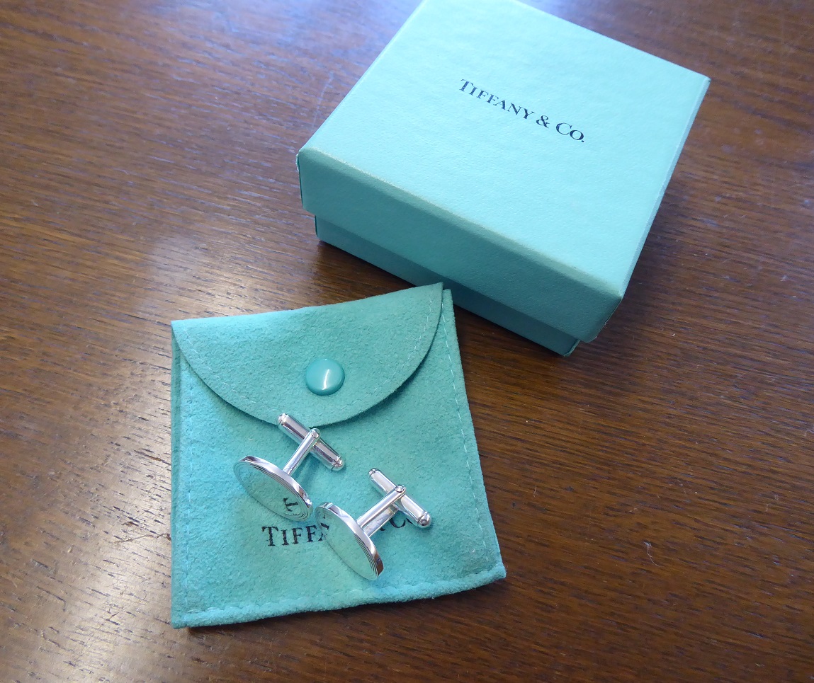 Tiffany & Co Sterling Silver Engine-Turned Oval Cufflinks