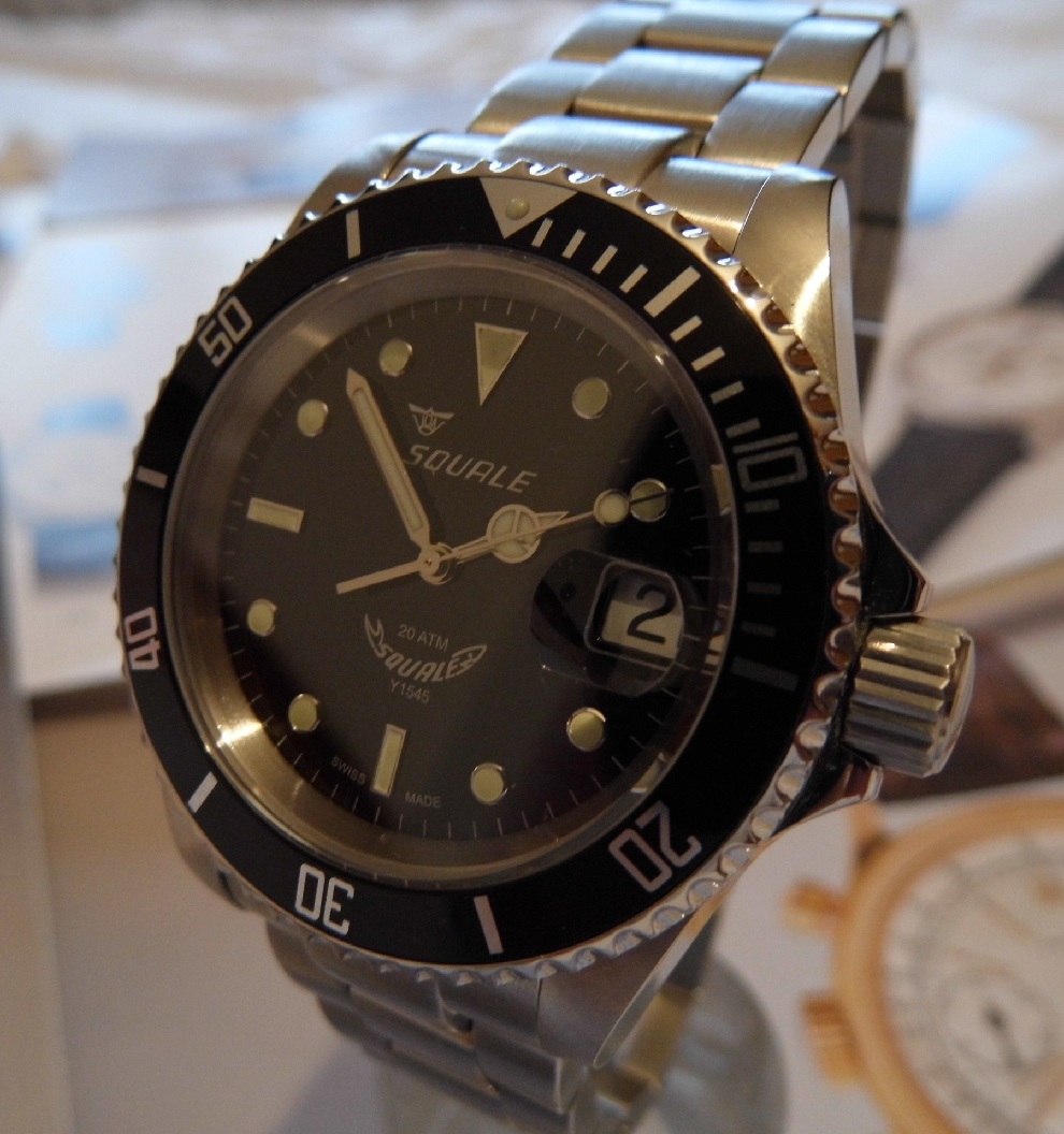 Squale 20 Atmos Classic, Black Dial, Steel Bracelet