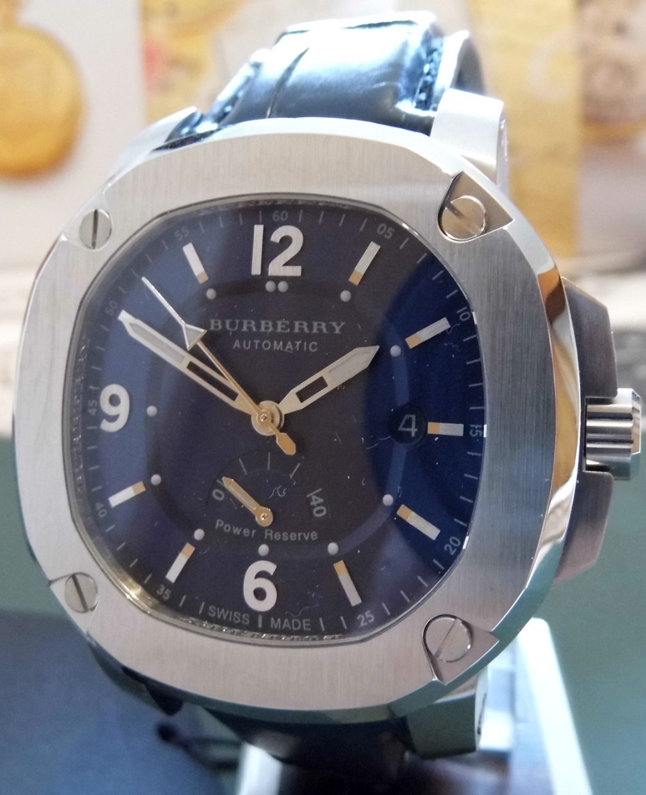 Burberry The Britain Power Reserve, Blue Dial, Leather Strap