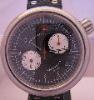 Giuliano Mazzuoli Manometro Chronograph, Black Dial, Leather Strap
