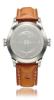 Worldwide GMT Automatic Watch, Silver Dial With Leather Strap