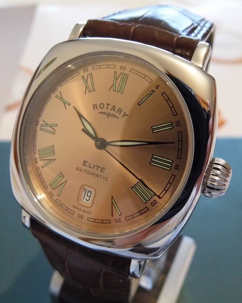Rotary Elite Automatic, Copper Dial, Leather Strap