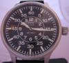 Pelican 55MM Pilots Watch, Black Dial With Leather Strap