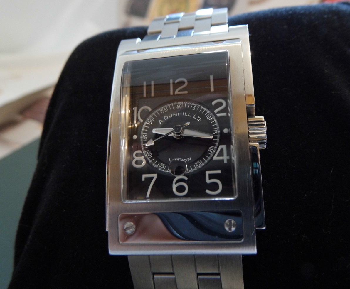 Dunhill Carwatch, Black Dial, Stainless Steel Bracelet