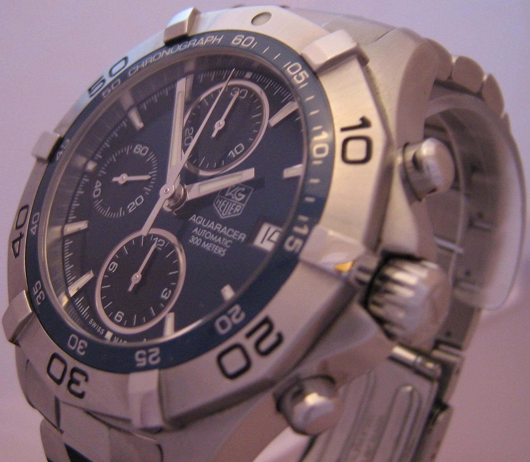 Tag Heuer Aquaracer Chronograph, Blue Dial With Stainless Steel Bracelet