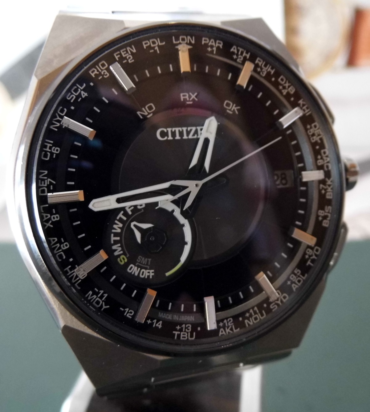 Citizen F100 Satellite Wave, Black Dial, Titanium Bracelet