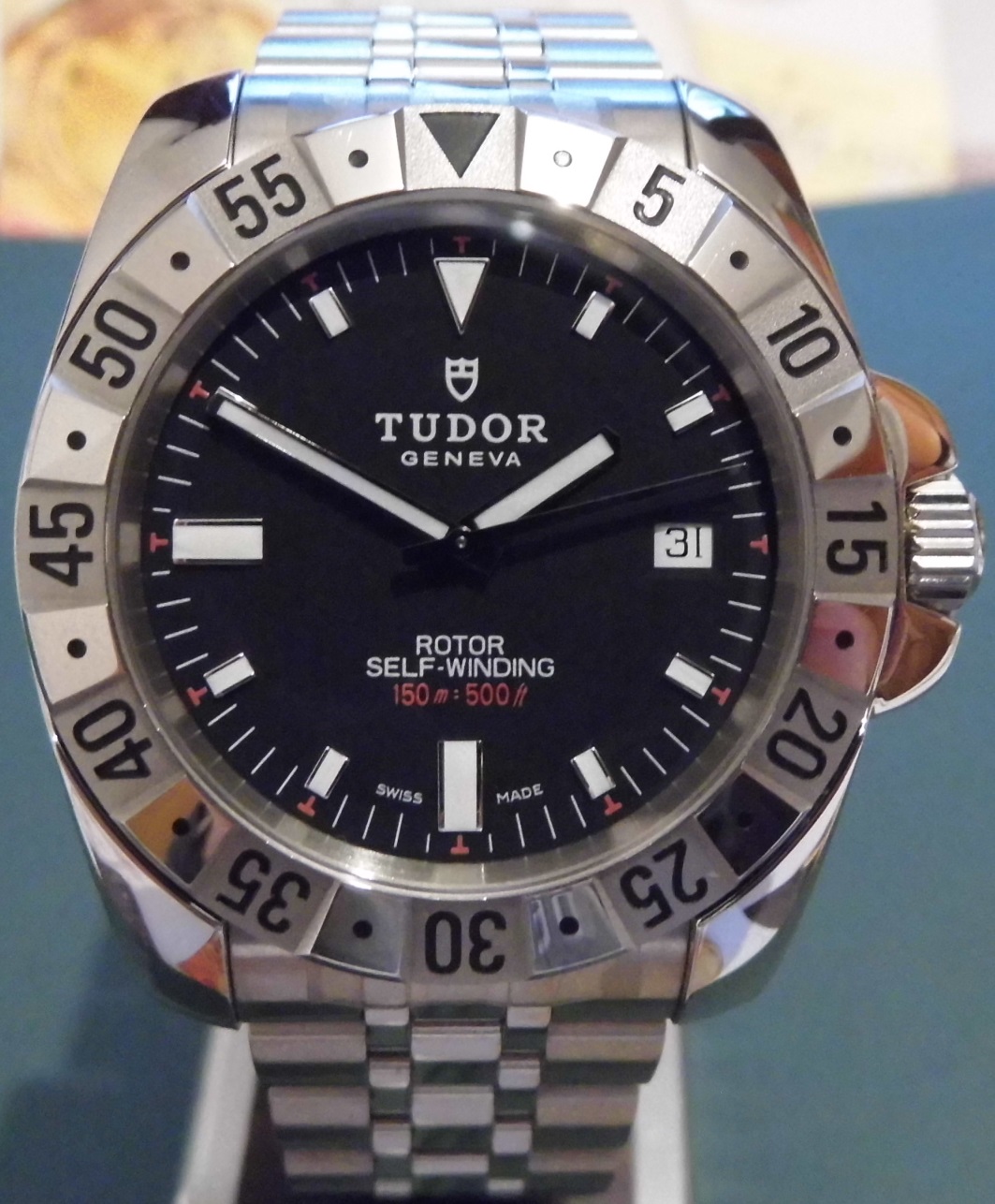 Tudor Sport Automatic, Black Dial, Stainless Steel Bracelet