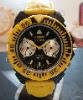 Sector Underlab, Black Dial, Yellow Leather / Canvas Strap