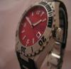 Gucci Pantheon Divers Watch, Red Dial With Steel & Rubber Bracelet