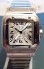 Cartier Santos Automatic, Silver Guilloche Dial, Steel Bracelet