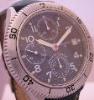 Eterna Airforce III Chronograph, Black Dial, Leather Strap