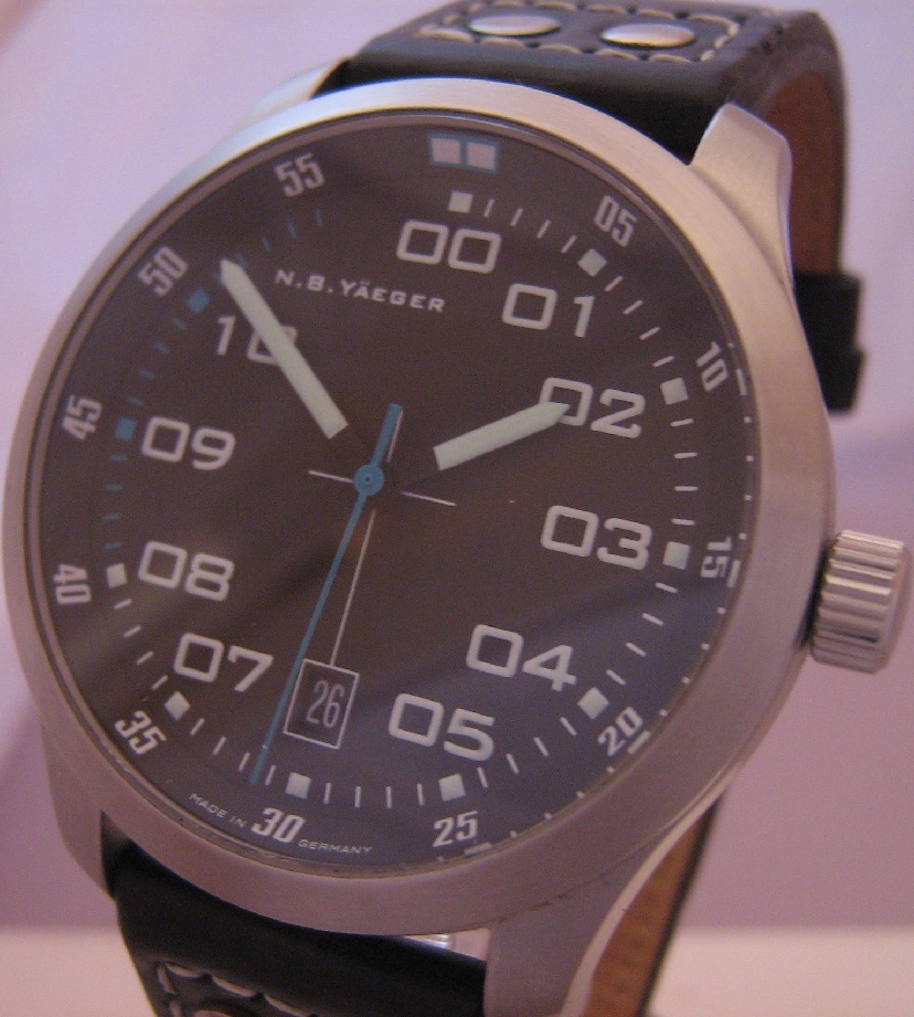 N.B Yaeger Delta Sector Automatic, Black Dial, Two Straps