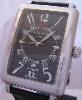 Simon Carter Tank Watch, Black Dial With Black Leather Strap