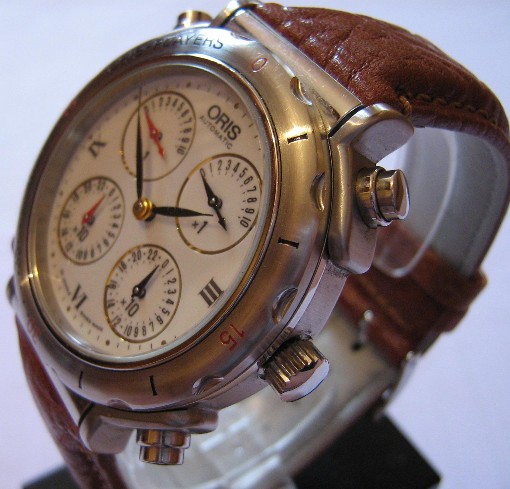 Oris Automatic Players Watch, White Dial With Leather Strap