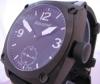 Airforce White Hand Winding Watch, Black Dial With Leather Strap