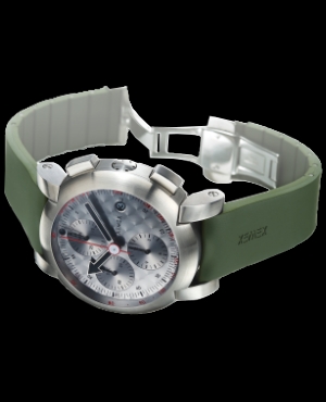 XE-5000 Silver Speed Chronograph, Silver Engine Turned Dial With Rubber Strap