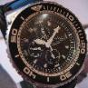 Seiko 200M Divers Chronograph, Black Dial, Rubber Strap