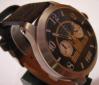 Fiat 1100S Automatic Chronograph, Black Dial With Leather Strap