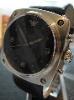 Emporio Armani Analogue / Digital, Black Dial, Leather Strap