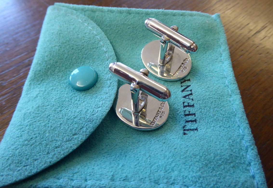 Tiffany & Co Sterling Silver Engine-Turned Oval Cufflinks