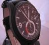 Glycine Black Jack Chronograph, Black Dial With Leather Strap