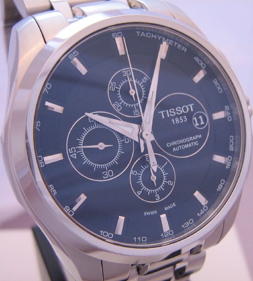 Tissot Couturier Automatic Chronograph, Black Dial With Bracelet