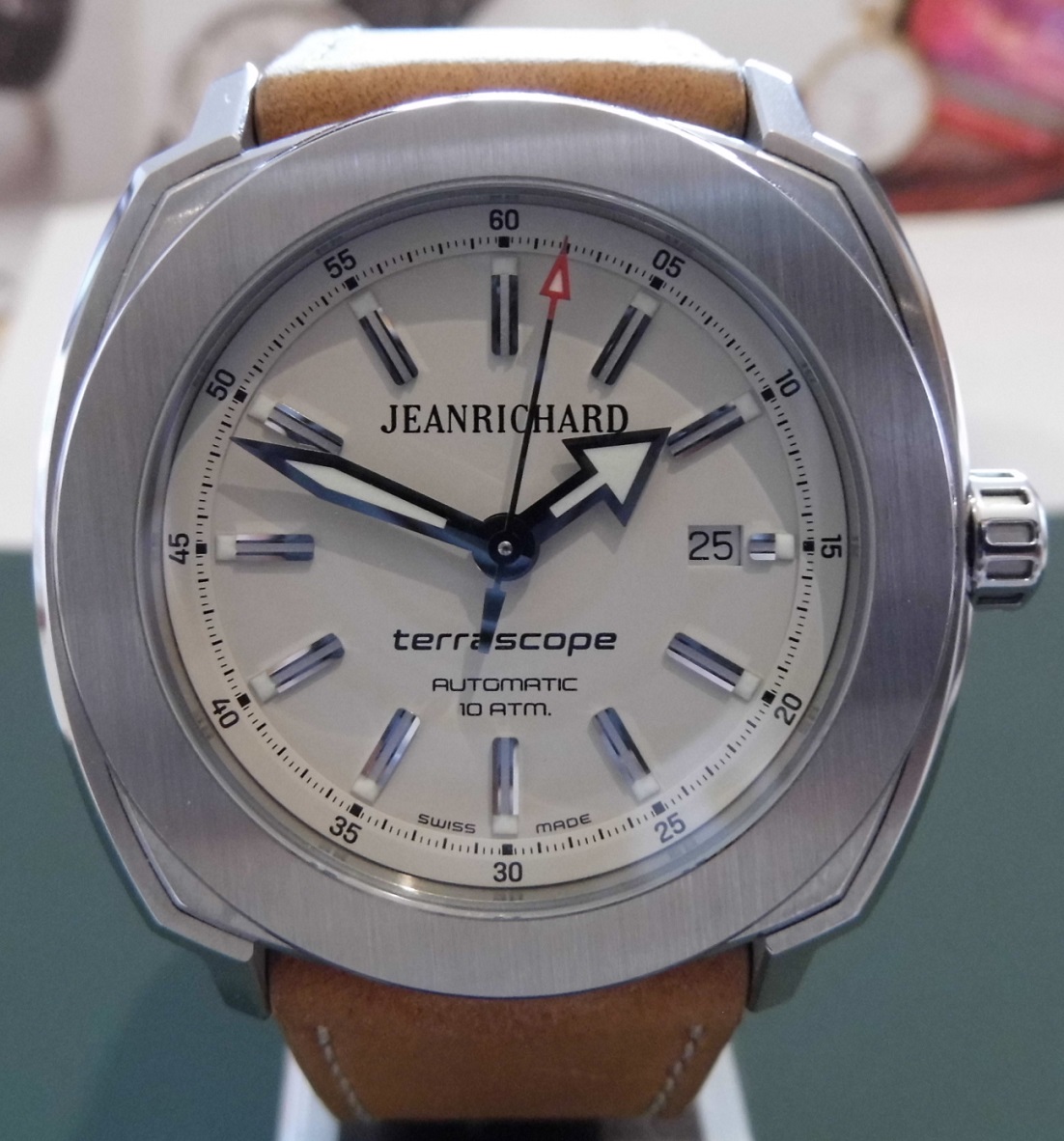 Jeanrichard Terrascope, Silver Dial, Leather Strap