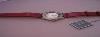 Fiat 500 Diamonds Watch, White Dial With Red Leather Strap