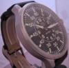 Pelican 55MM Pilots Watch, Black Dial With Leather Strap