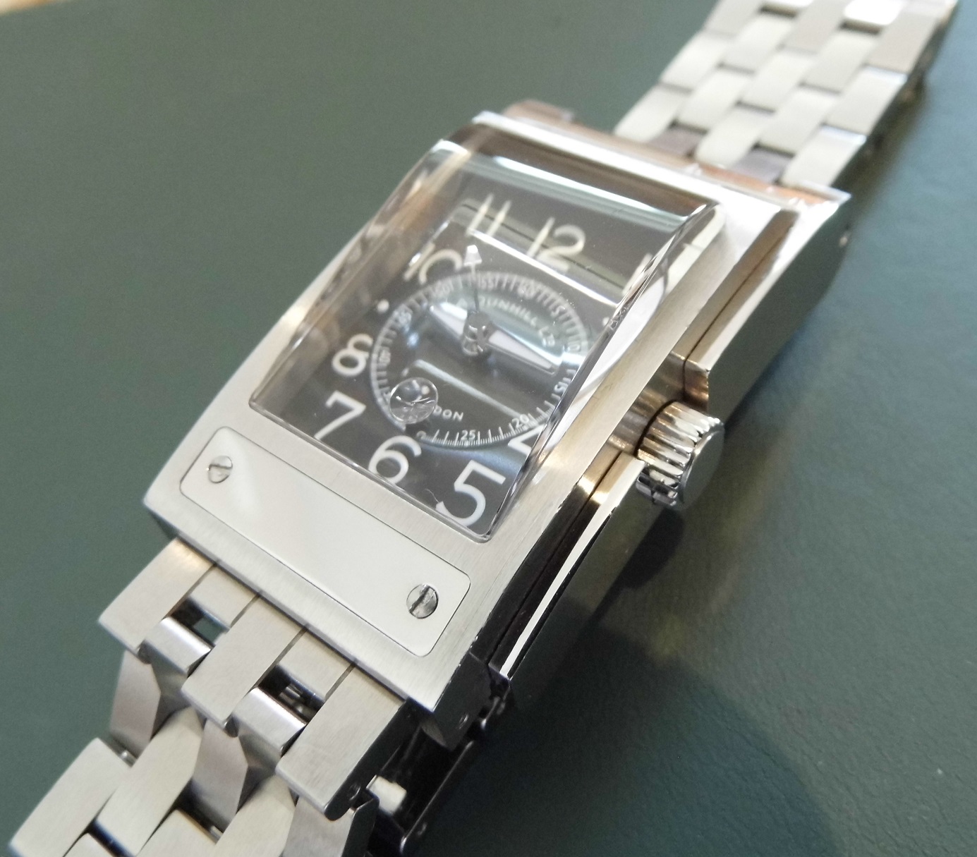 Dunhill Carwatch, Black Dial, Stainless Steel Bracelet