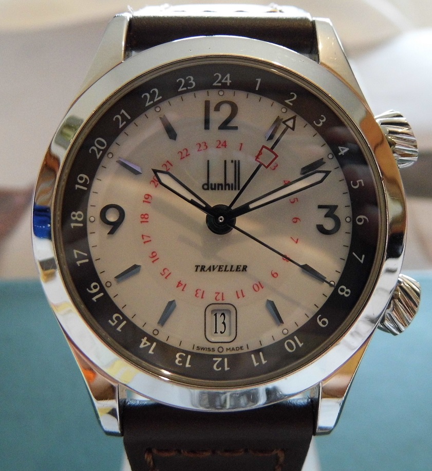 Alfred Dunhill Traveller GMT, White Dial, Leather Strap