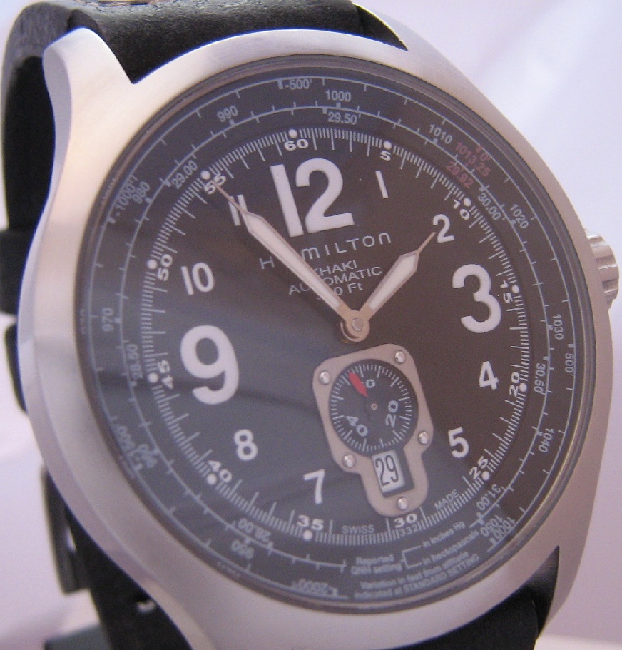Hamilton Khaki QNE Automatic, Black Dial With Leather Strap