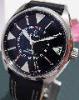 Eterna Kontiki Four Hands, Black Dial, Leather Strap