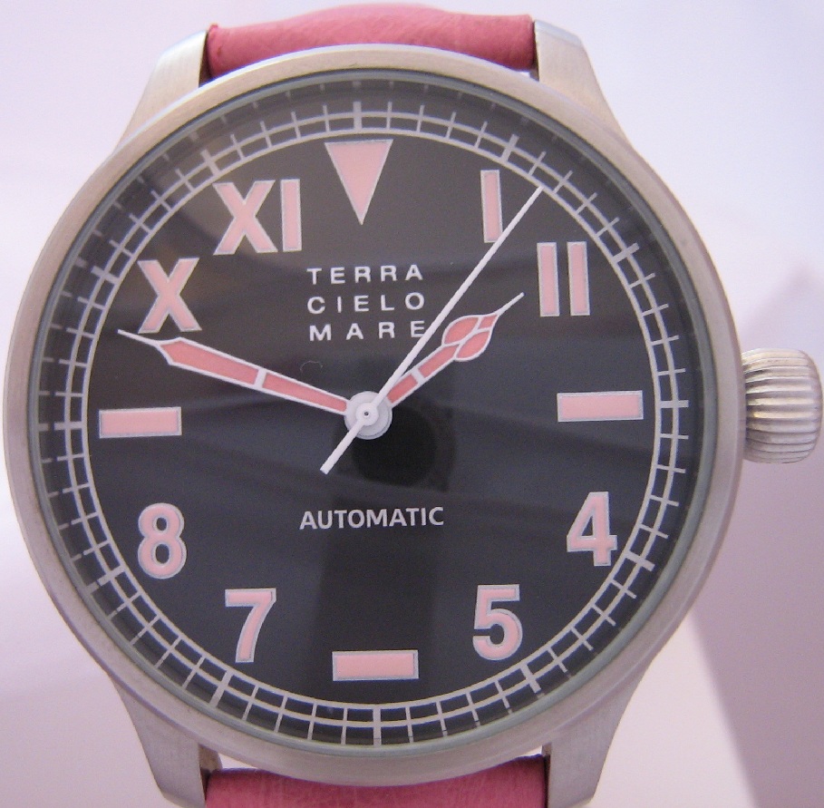 TCM Airfirst Pink Watch, Black Dial With 3 Straps