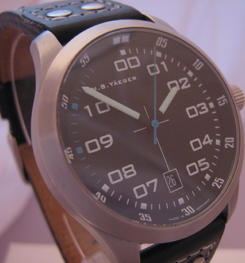 N.B Yaeger Delta Sector Automatic, Black Dial, Two Straps