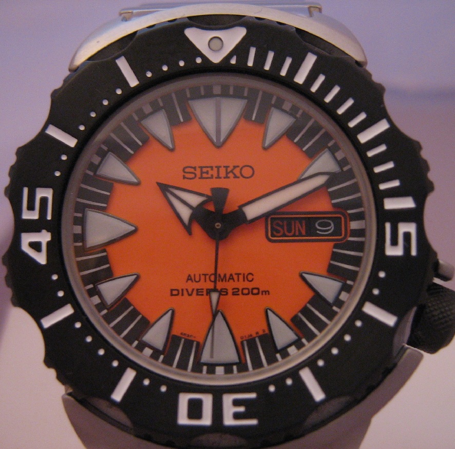 Seiko New Style Orange Monster, Orange Dial, Steel Bracelet