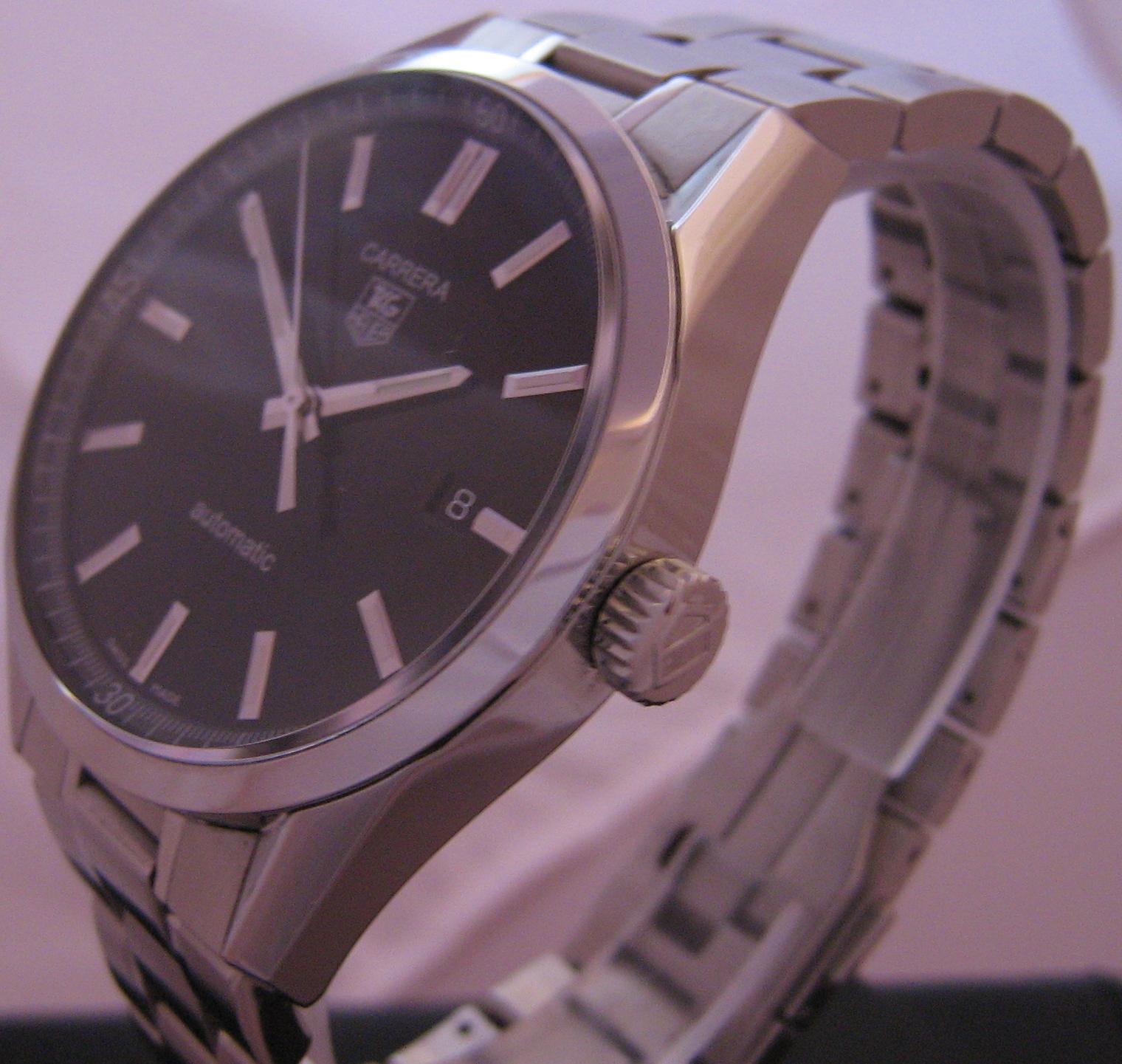 Tag Heuer Carrera Automatic Watch, Black Dial With Stainless Steel Bracelet
