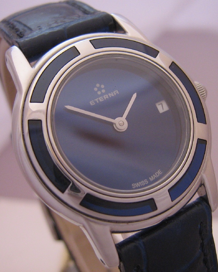 Eterna Galaxis Ladies, Blue Dial With Leather Strap