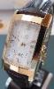 Dunhill Facet Gold IP Quartz, White Dial, Brown Leather Strap