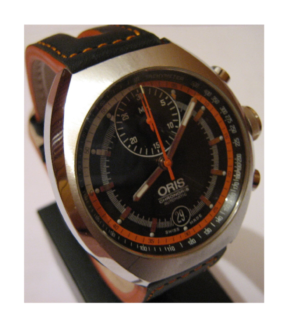 Used Oris Chronoris, Black Dial With Leather Strap & Steel Bracelet
