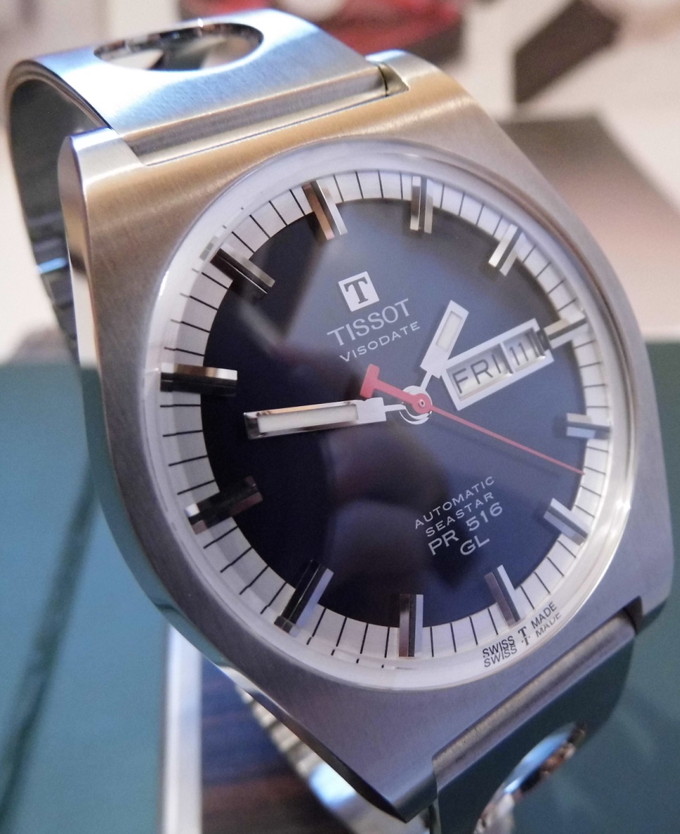 Tissot Heritage PR 516 Auto, Blue Dial, Steel Bracelet