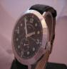 Eberhard & Co Postillon 8 Jours Handwinding Watch, Black Dial With Leather Strap