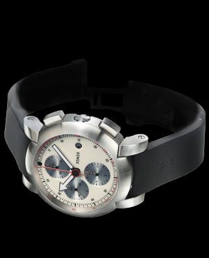 XE-5000 Silver Speed Chronograph, Silver Engine Turned Dial With Rubber Strap