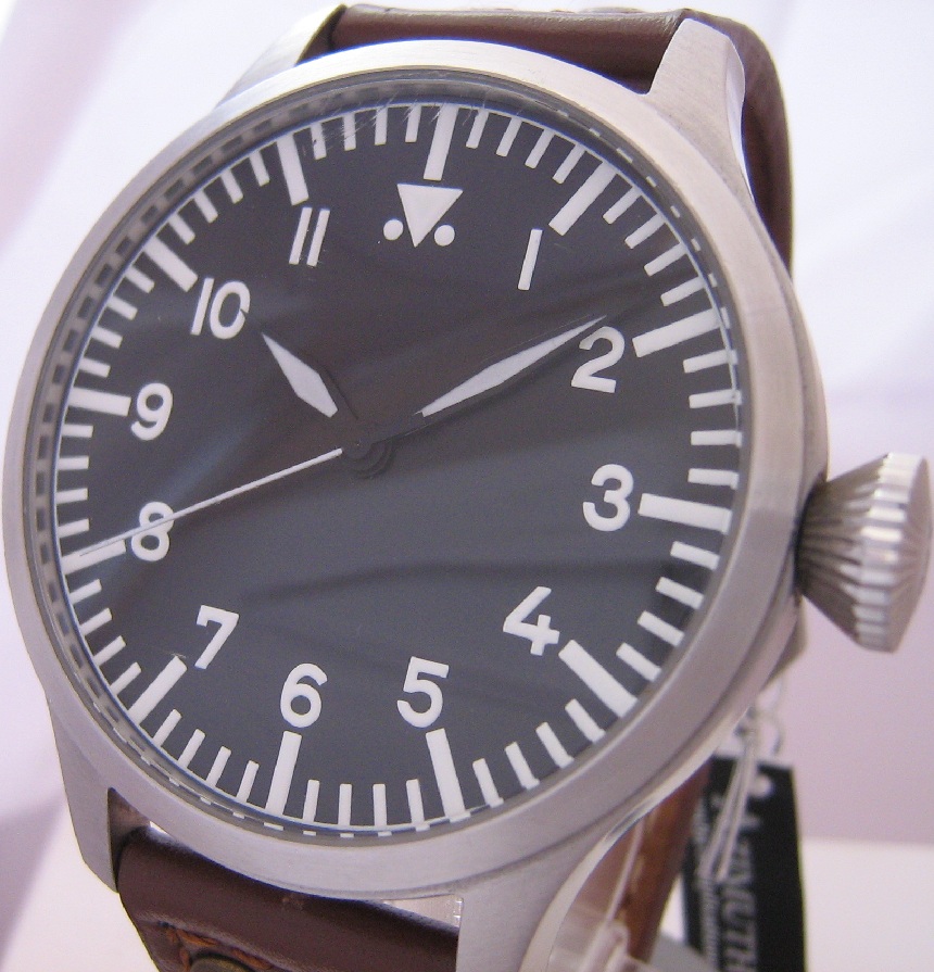 Azimuth Bombardier I, Black Dial With Leather Straps