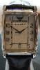 Emporio Armani Tank Watch, Silver Dial, Leather Strap