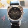 Emporio Armani Analogue / Digital, Black Dial, Leather Strap