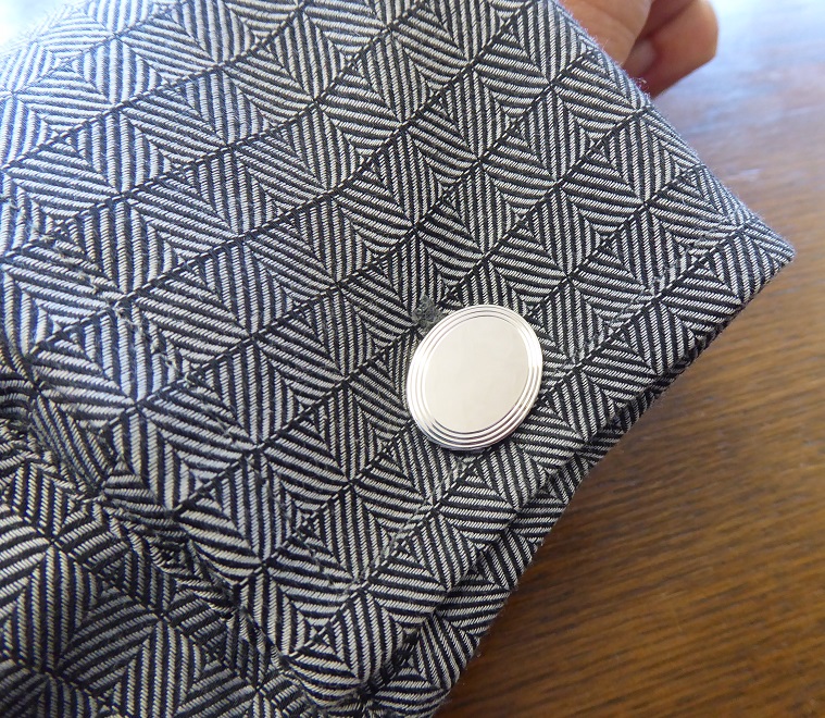 Tiffany & Co Sterling Silver Engine-Turned Oval Cufflinks