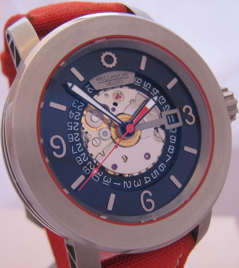 Meccaniche Veloci Ace Cafe, Black Dial With Red Cordura Strap